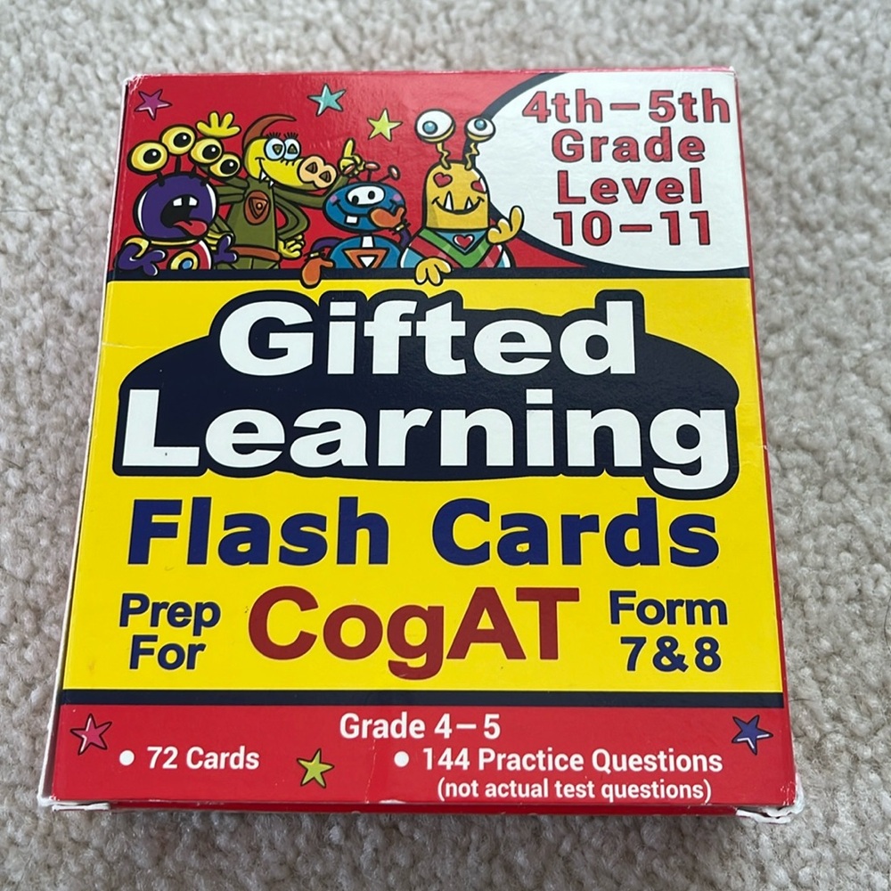 COGAT Gifted Learning Flash Cards: Grade 4th-5th grade Level 10-11